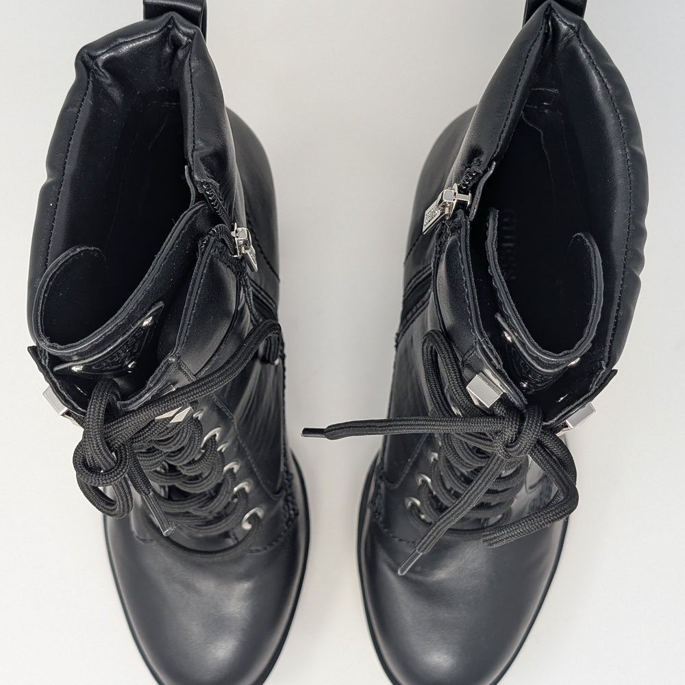 GUESS Black Lace-Up Ankle Combat Boots SIZE 9.5 - Picture 5 of 13